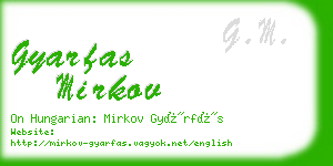 gyarfas mirkov business card